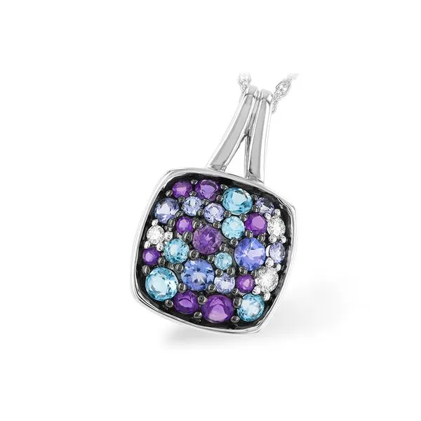 MULTI COLOR BLUE & PURPLE PENDANT NECKLACE Parkers' Karat Patch Asheville, NC