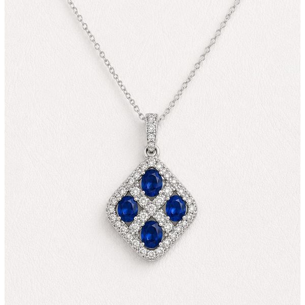 SAPPHIRE & DIAMOND NECKLACE Parkers' Karat Patch Asheville, NC