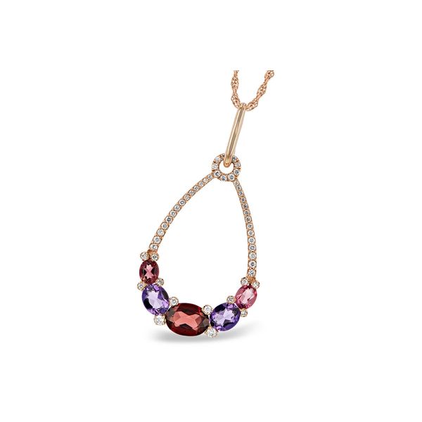 ROSE GOLD MULTI GEMSTONE NECKLACE Parkers' Karat Patch Asheville, NC