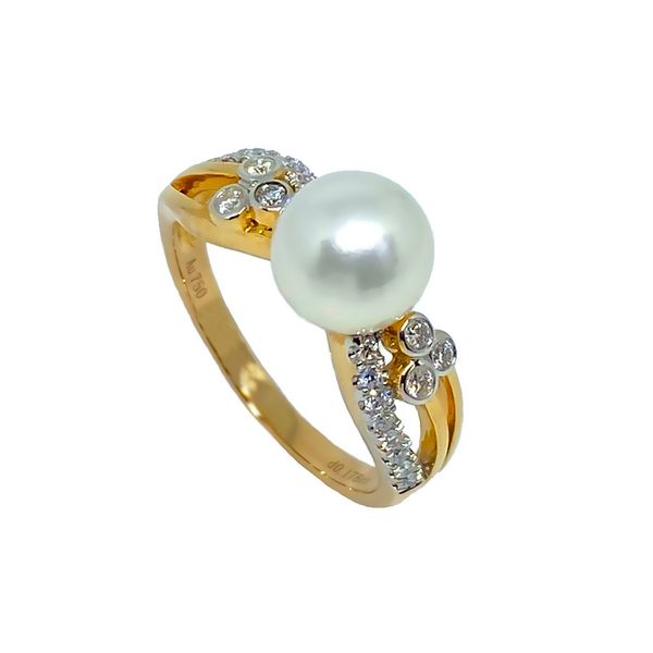 YELLOW GOLD AKOYA PEARL RING Parkers' Karat Patch Asheville, NC