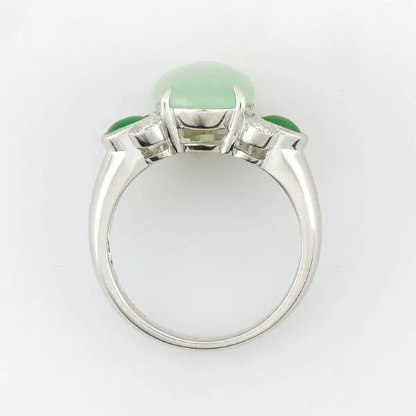 ICY GREEN JADE WITH GREEN JADE & DIAMONDS RING Image 2 Parkers' Karat Patch Asheville, NC