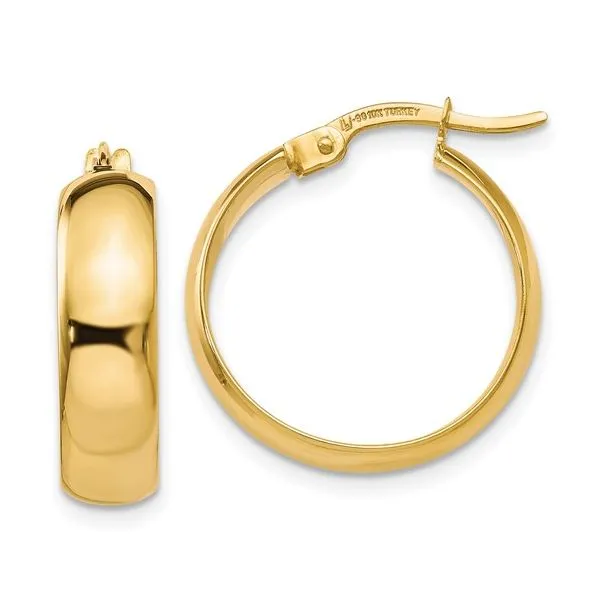 YELLOW GOLD WIDE HOOP EARRINGS Parkers' Karat Patch Asheville, NC