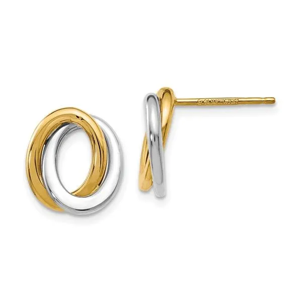 YELLOW & WHITE GOLD STUD EARRINGS Parkers' Karat Patch Asheville, NC