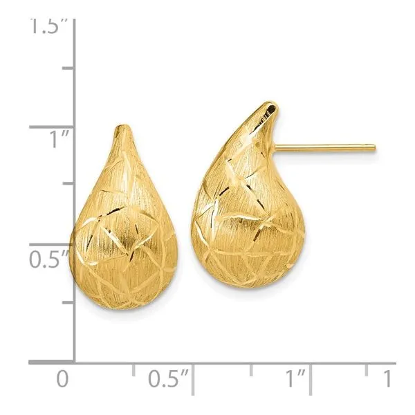 PUFFED TEARDROP EARRINGS Image 2 Parkers' Karat Patch Asheville, NC