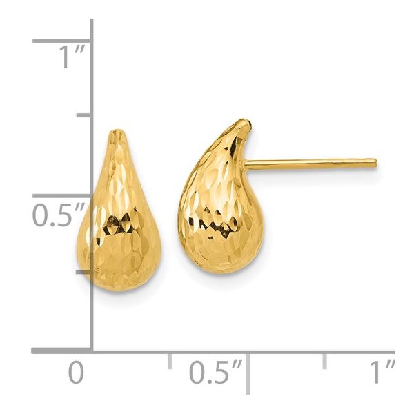 POLISHED & DIAMOND CUT PUFFED TEARDROP EARRINGS Image 2 Parkers' Karat Patch Asheville, NC