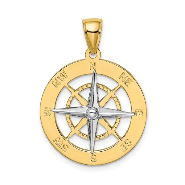 GOLD NATUICAL COMPASS PENDANT CHARM Parkers' Karat Patch Asheville, NC