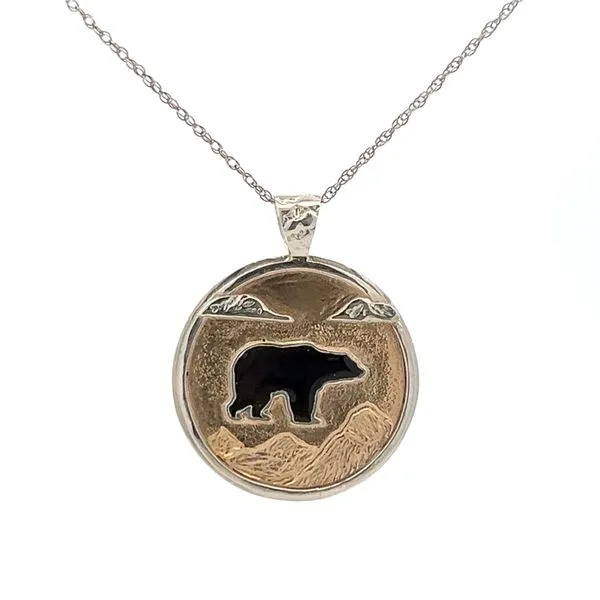 MOUNTAINS & BEAR PENDANT Image 2 Parkers' Karat Patch Asheville, NC