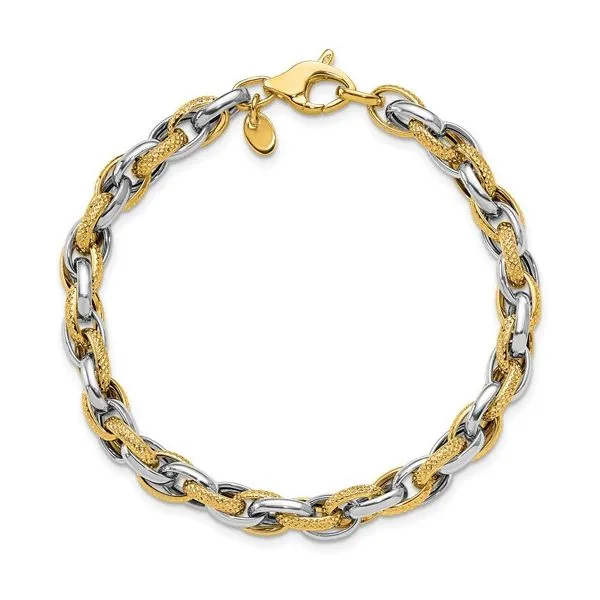 TWO TONE OVAL LINK BRACELET Image 2 Parkers' Karat Patch Asheville, NC