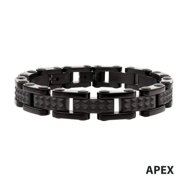 BLACK IP STAINLESS STEEL LINK BRACELET Parkers' Karat Patch Asheville, NC