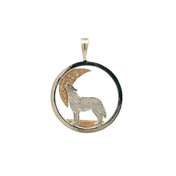 HANDMADE WOLF & MOON PENDANT Parkers' Karat Patch Asheville, NC
