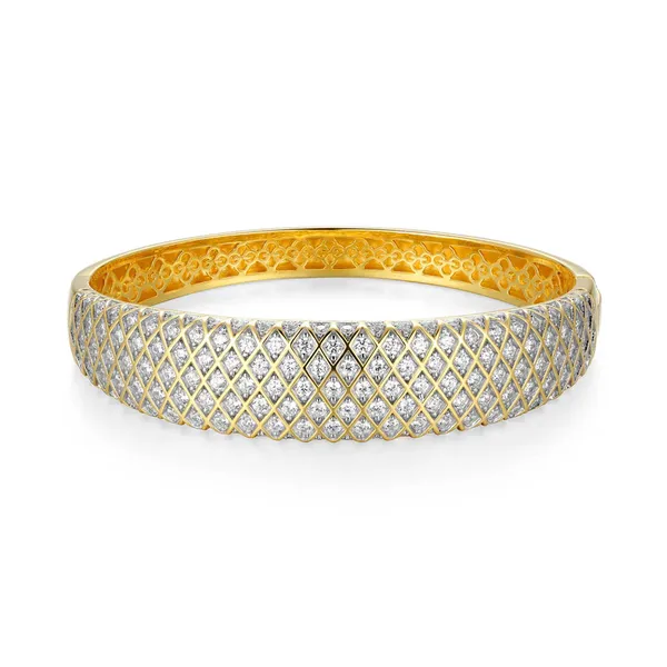 WIDE CZ QUILTED BRACELET IN YELLOW Parkers' Karat Patch Asheville, NC