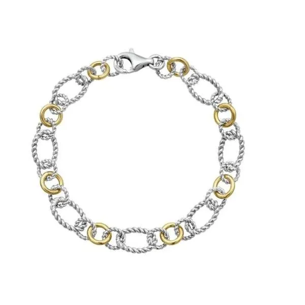 TWO TONE OPEN LINK BRACELET WITH ROPE DESIGN Parkers' Karat Patch Asheville, NC