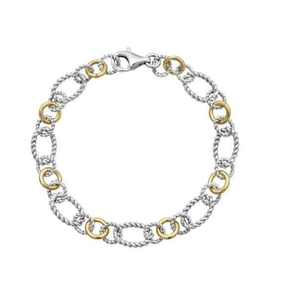 TWO TONE OPEN LINK BRACELET WITH ROPE DESIGN Parkers' Karat Patch Asheville, NC