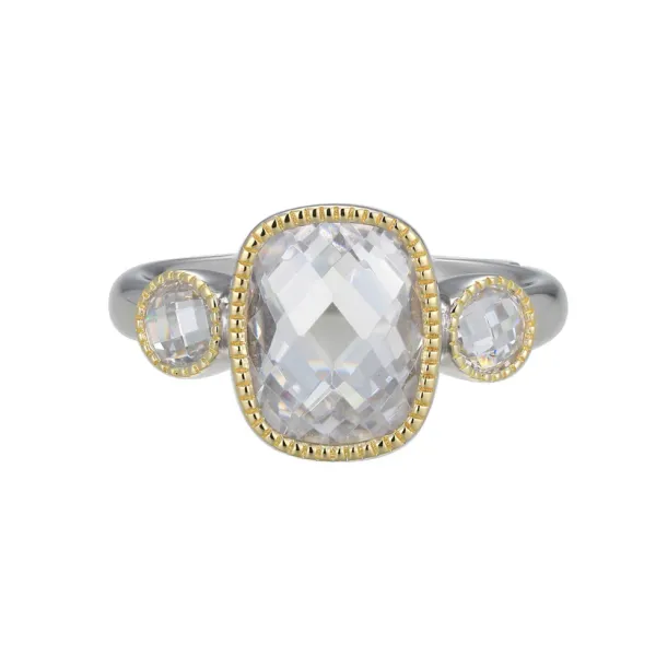 TRIPLE STONE TWO TONE ELLE RING Parkers' Karat Patch Asheville, NC