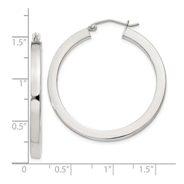 Silver Hoop Earrings Image 2 Parkers' Karat Patch Asheville, NC