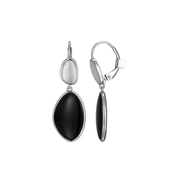 ELLE BLACK & WHITE DANGLE EARRINGS Parkers' Karat Patch Asheville, NC