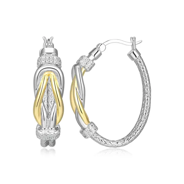 TWO TONE LOVE KNOT HOOP EARRINGS Parkers' Karat Patch Asheville, NC