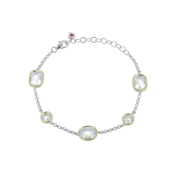 TWO TONE ELLE FACETED CZ BRACELET Parkers' Karat Patch Asheville, NC