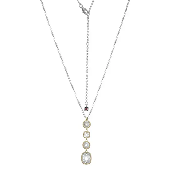 GRADUATED CUSHION & ROUND FACETED ELLE NECKLACE Parkers' Karat Patch Asheville, NC