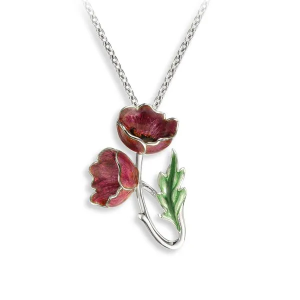 RED POPPY NECKLACE Parkers' Karat Patch Asheville, NC