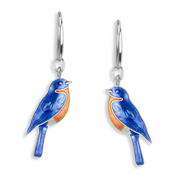 BLUEBIRD ENAMEL EARRINGS Parkers' Karat Patch Asheville, NC
