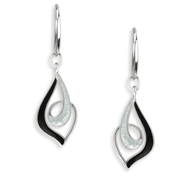 BLACK AND WHITE ENAMEL EARRINGS Parkers' Karat Patch Asheville, NC