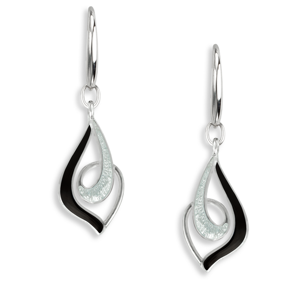 BLACK AND WHITE ENAMEL EARRINGS Parkers' Karat Patch Asheville, NC