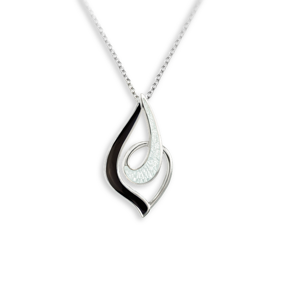 BLACK AND WHITE ENAMEL NECKLACE Parkers' Karat Patch Asheville, NC