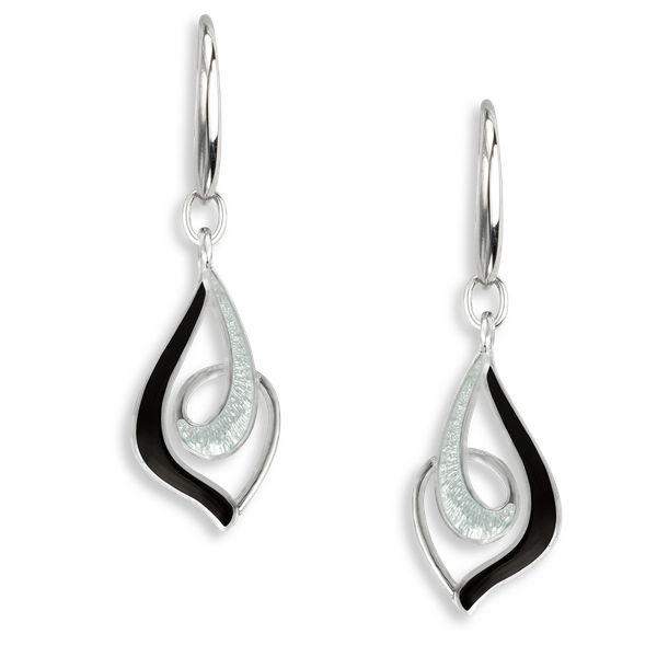BLACK AND WHITE ENAMEL EARRINGS Parkers' Karat Patch Asheville, NC