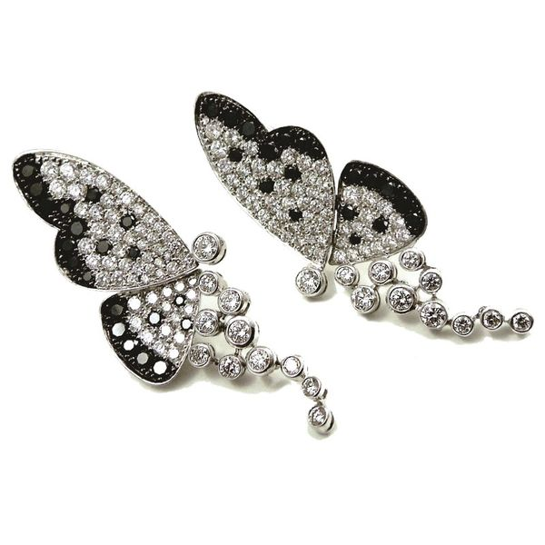 BLACK AND WHITE DIAMOND BUTTERFLY EARRINGS Parkers' Karat Patch Asheville, NC