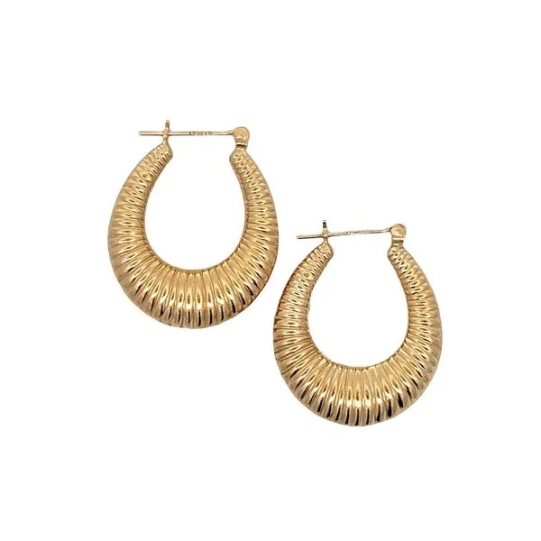 ESTATE RIBBED HOOP EARRINGS Parkers' Karat Patch Asheville, NC
