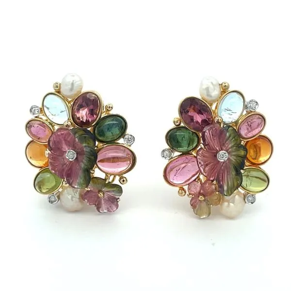 ESTATE MULTI COLOR STONE EARRINGS Parkers' Karat Patch Asheville, NC
