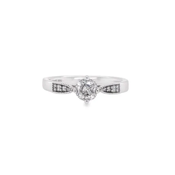 14K White Gold Accented Cathedral Style Engagement Ring Paul Bensel Jewelers Yuma, AZ