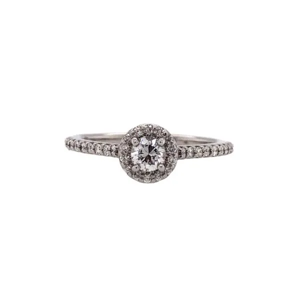 14 Karat White Gold Round Halo Engagement Ring Paul Bensel Jewelers Yuma, AZ