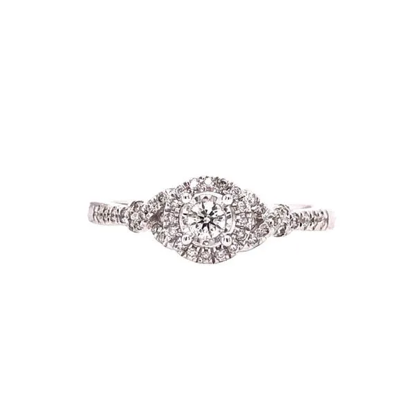 14 Karat White Gold Round Halo Wedding Set Image 2 Paul Bensel Jewelers Yuma, AZ