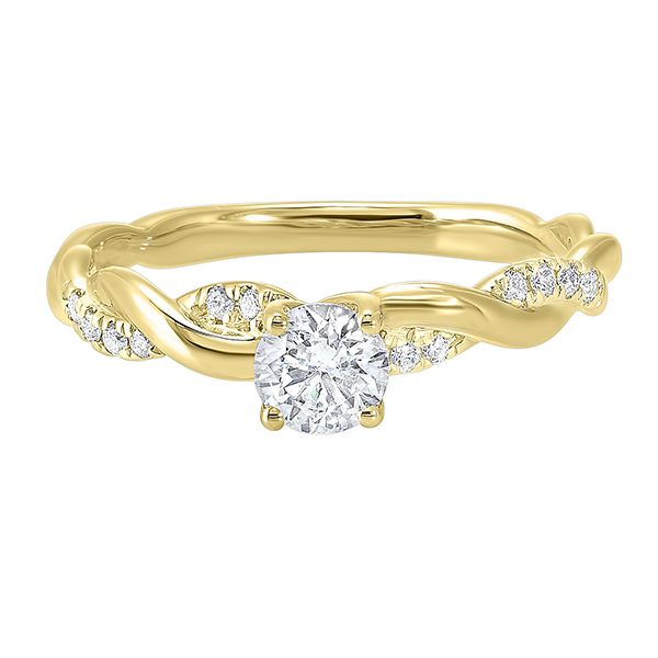 14 Karat Yellow Gold Twisted Engagement Ring Paul Bensel Jewelers Yuma, AZ
