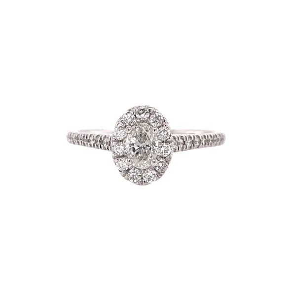 14 Karat White Gold Oval Halo Engagement Ring Paul Bensel Jewelers Yuma, AZ