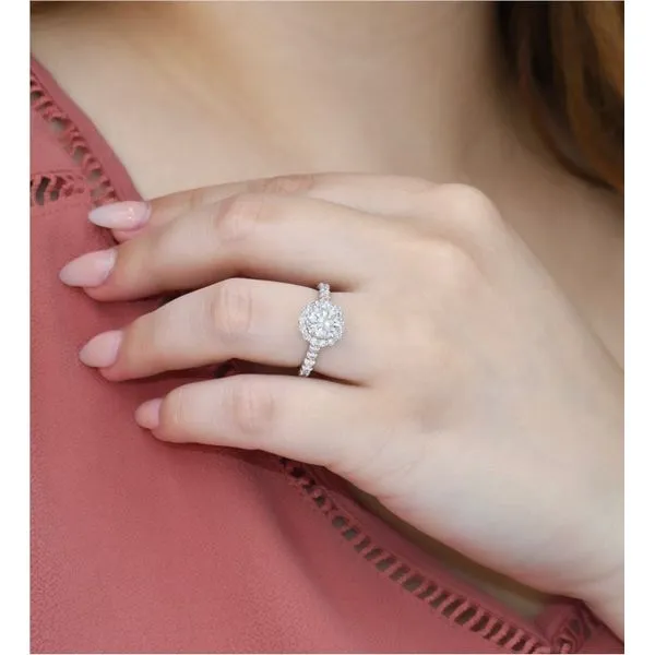 18K White Gold 2.31 ctw Halo Engagment Ring Image 2 Paul Bensel Jewelers Yuma, AZ
