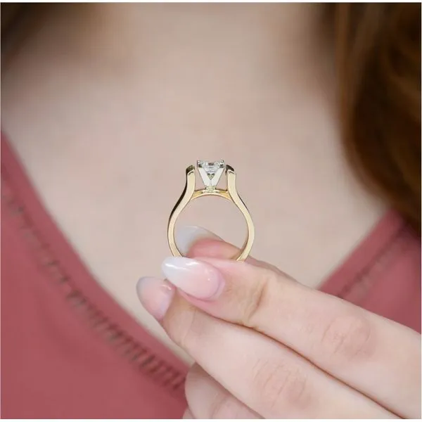 14K Yellow Gold Bensel Made Wide Solitaire Engagement Ring Image 3 Paul Bensel Jewelers Yuma, AZ
