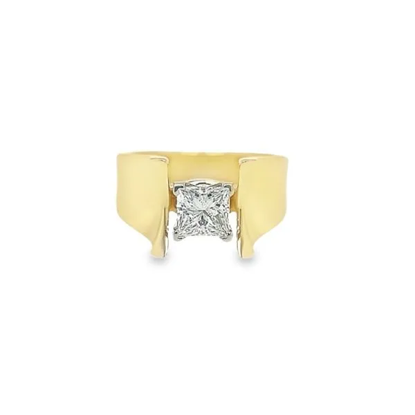 14K Yellow Gold Bensel Made Wide Solitaire Engagement Ring Image 4 Paul Bensel Jewelers Yuma, AZ