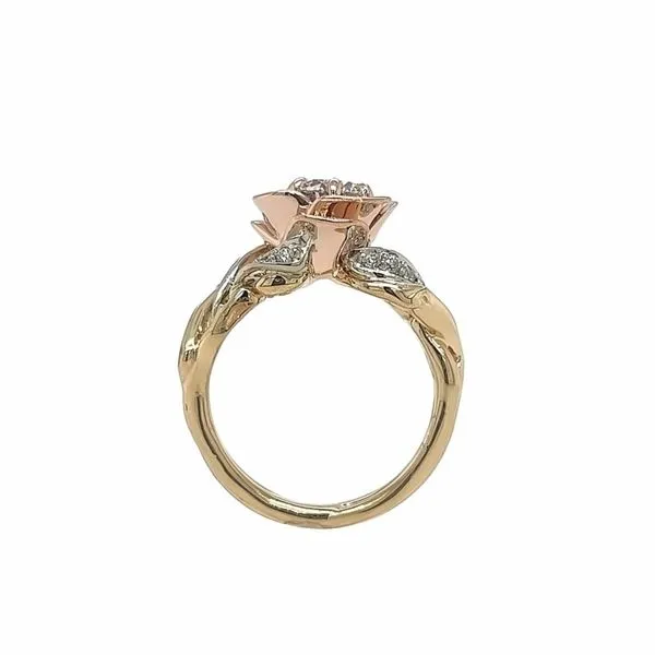 14K Tri Tone Bensel Made 1.13 ctw Floral Engagement Ring Image 2 Paul Bensel Jewelers Yuma, AZ