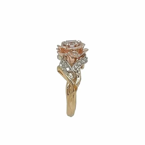 14K Tri Tone Bensel Made 1.13 ctw Floral Engagement Ring Image 3 Paul Bensel Jewelers Yuma, AZ