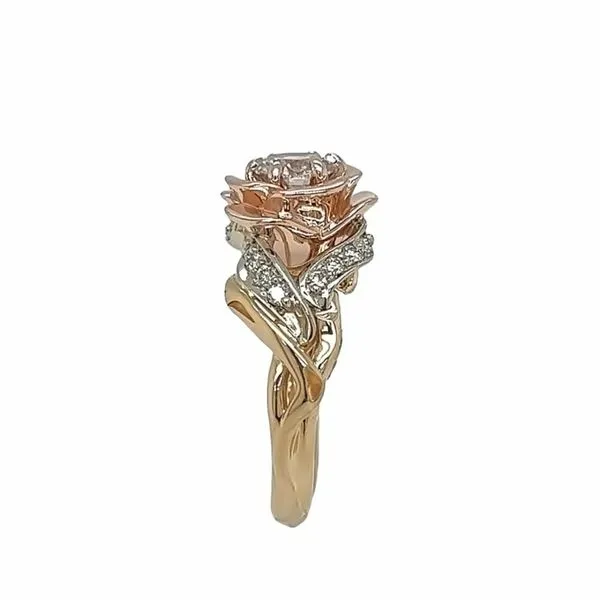 14K Tri Tone Bensel Made 1.13 ctw Floral Engagement Ring Image 4 Paul Bensel Jewelers Yuma, AZ