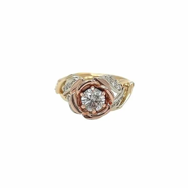 14K Tri Tone Bensel Made 1.13 ctw Floral Engagement Ring Paul Bensel Jewelers Yuma, AZ