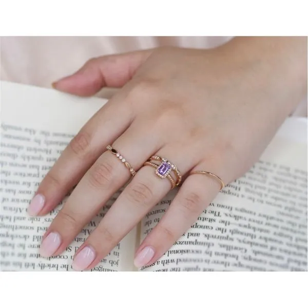 10 Karat Rose Gold Stackable Diamond Band Image 3 Paul Bensel Jewelers Yuma, AZ