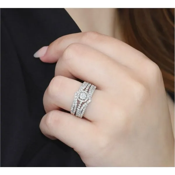 14K White Gold Contour Style Diamond Ring Guard Image 2 Paul Bensel Jewelers Yuma, AZ