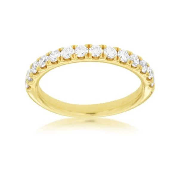 14K Yellow Gold 0.65 ctw French V-Split Diamond Band Image 3 Paul Bensel Jewelers Yuma, AZ