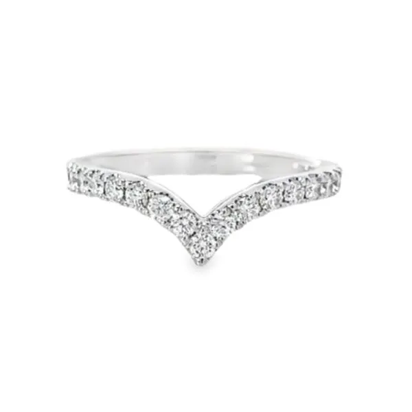 14K White Gold 0.50 ctw French V-Split Chevron Style Diamond Band Image 2 Paul Bensel Jewelers Yuma, AZ
