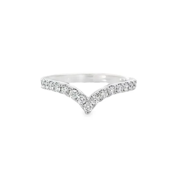 14K White Gold 0.50 ctw French V-Split Chevron Style Diamond Band Image 3 Paul Bensel Jewelers Yuma, AZ