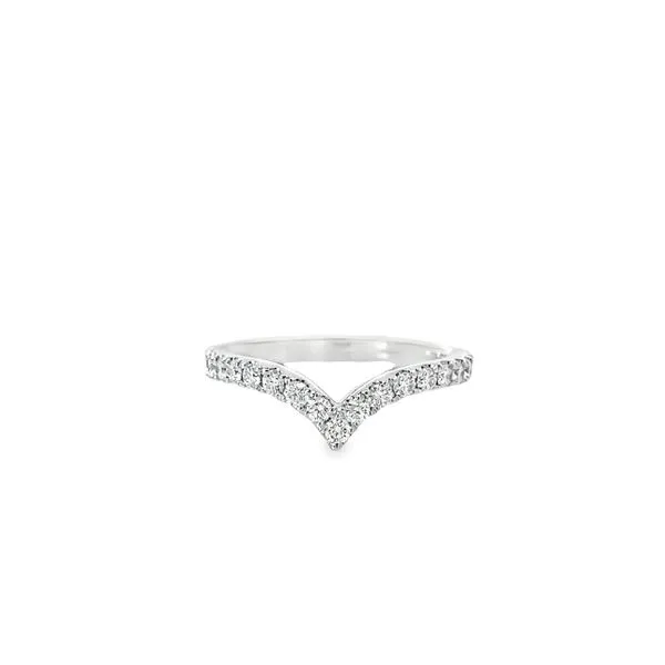 14K White Gold 0.50 ctw French V-Split Chevron Style Diamond Band Paul Bensel Jewelers Yuma, AZ